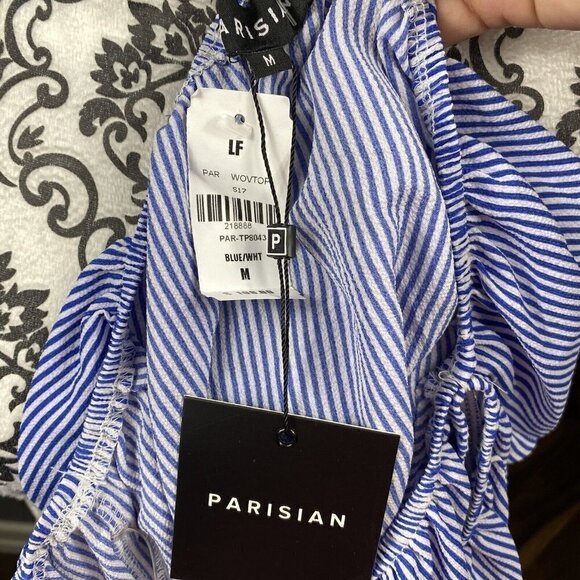NWT Parisian blue and white striped off the shoulder top/blouse. size small - Picture 7 of 7